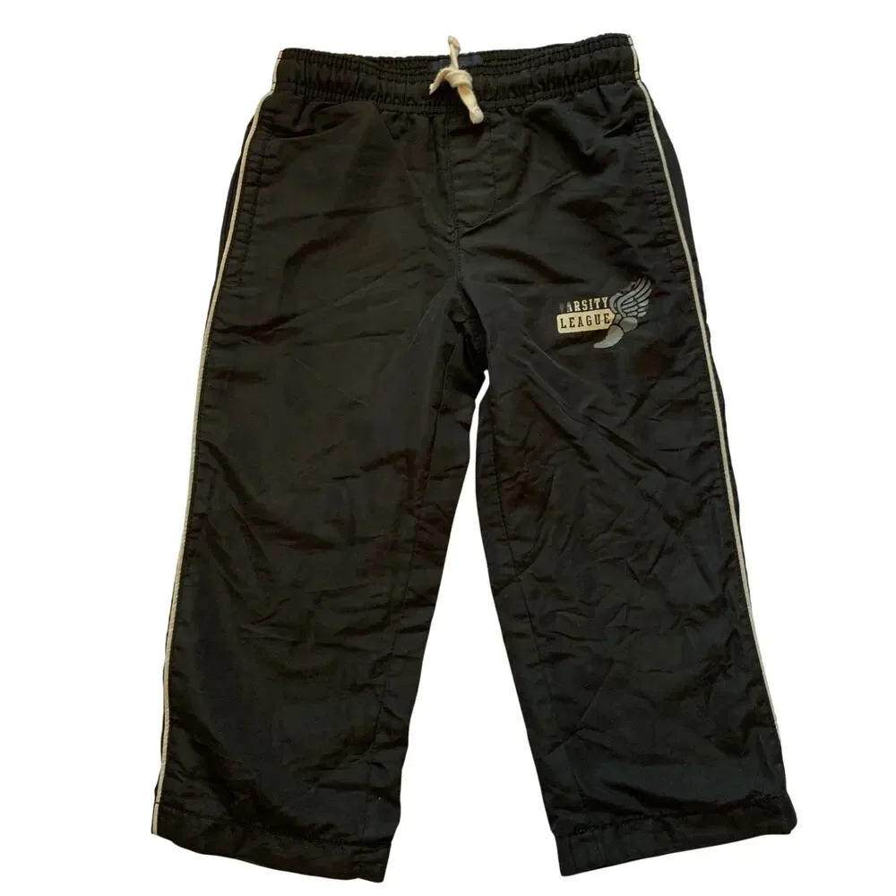 Children's Place Boys XS Sz 4 Black Varsity League Warm Up Pants Windbreaker